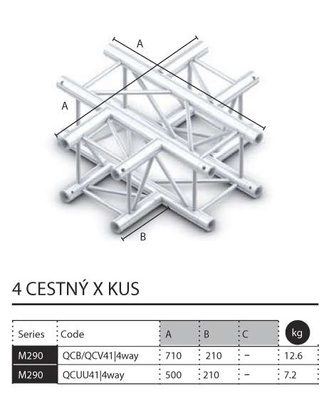 021 - M290 Quatro - 4 cestný T kus