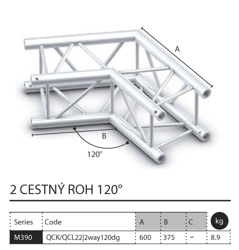012 - M390 Quatro - 2 cestný roh 120